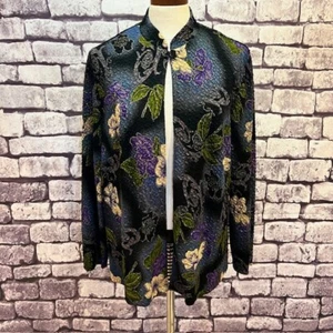 R&M Richards Long Sleeve Multicolored Jacket Size 16W Acetate Blend - Picture 1 of 8