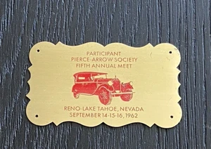 Pierce Arrow Society Reno Lake Tahoe 1962 jährliches Auto Emblem Abzeichen - Bild 1 von 2