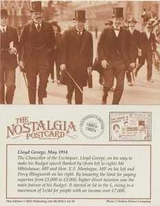 Postal Lloyd George 1914 Diputado Liberal Canciller de Hacienda Británico Nostalgia - Imagen 1 de 3