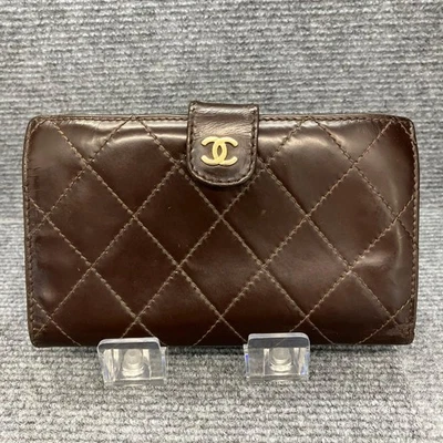 Auténtica cartera larga charol marrón 5005 Chanel Foto 1 de 4