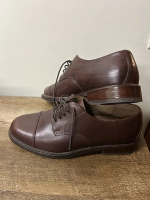 Кожаные коричневые туфли Thom McAn Oxford с круглым носком - мужские размер 12 носились дважды - Изображение 1 из 4