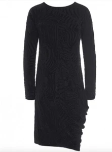 Bitte Kai Rand Black Zebra Flock Formfit Dress Quirky - Size S - EUC - Picture 1 of 4