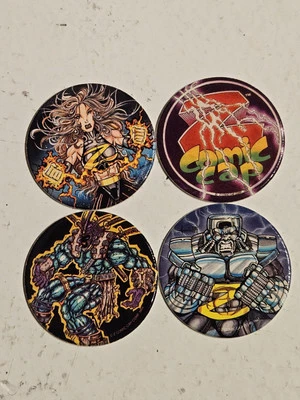 1994 Vintage Z Comic Cap Milkcap POG Set-4 Cardboard Unused New Excellent Cond. - Image 1 of 4