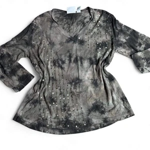 Chico's Batik Pailletten Top - Whimsigoth Vibes Fairycore Soft Grunge - Bild 1 von 4