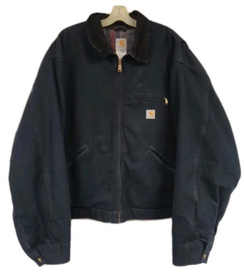CHAQUETA CARHARTT PARA HOMBRE VINTAGE J01 NEGRA CUELLO PANA FORRO MANTA TALLA 58 Foto 1 de 4