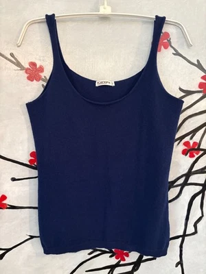 Kangra Cashmere 100% Cashmere Tank Top Blue Size EUR 42/USA 6 Made in Italy - Image 1 of 4