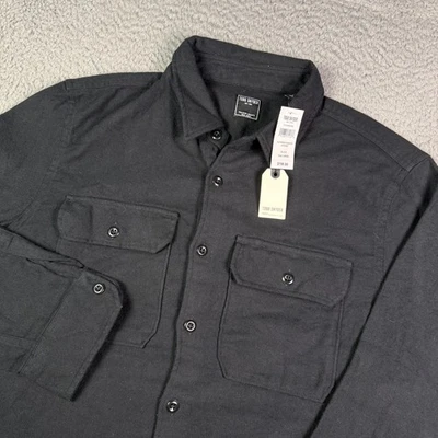 Camisa masculina camuflagem Todd Snyder Alasca L preta flanela overshirt Shacket NOVA - Imagem 1 de 4