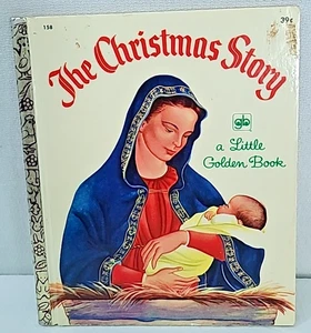 Weihnachtsgeschichte kleines goldenes Buch Vintage getragen Gc - Bild 1 von 3