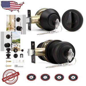 Verstellbare Rückwand Öl eingerieben Bronze Schlossset für Schlafzimmer & Badezimmer, 2er Pack - Bild 1 von 8