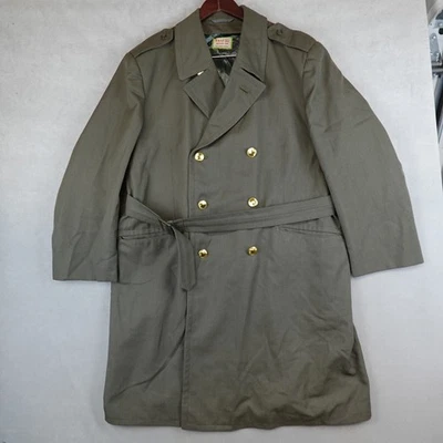 Vintage European Czech Army Green Military Trench Coat Mens Overcoat KRAS ODEVY - Image 1 of 4