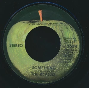 Beatles 1975 U.S. 'SOMETHING' APPLE LABEL ALL RIGHTS PRINT 45 NM - Picture 1 of 2