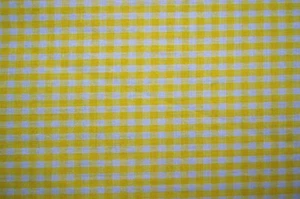 1+ Yard Yellow White 1/8" Gingham Cotton Blend Fabric 55" X 44" - Picture 1 of 2