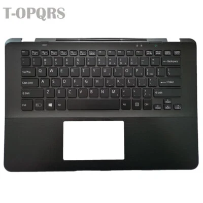 New For Sony Vaio SVF14A SVF14A1C5E Palmrest & US Keyboard A1958531A Backlit - Image 1 of 4