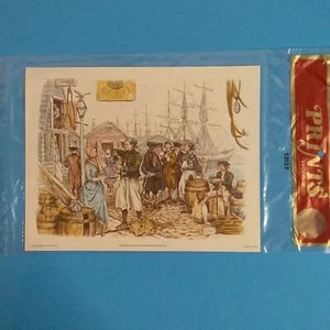 Cunningham Kunstdruck NOS Vintage 1972 frühe amerikanische Seehafenszene - Bild 1 von 2