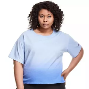 Champion Plus Size Short Sleeve Ombre Cropped T-Shirt - 4X, Deep Forte #112 - Picture 1 of 9