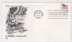 TurtlesTradingPost- American Flag 1978 #1618c Coil - FDC- Artcraft Cachet - Picture 1 of 1