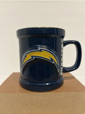 LA Chargers NFL Licensed Yellow & Blue Ceramic Coffee Mug 3D BOLT Logo Cover