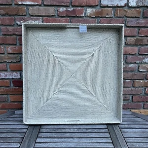 Williams Sonoma Hapao Rattan Square Tray Light Wash Slightly Distressed Read 30” - Picture 1 of 10