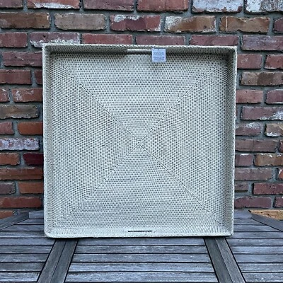 Williams Sonoma Hapao Rattan Square Tray Light Wash Slightly Distressed Read 30” - Image 1 of 4