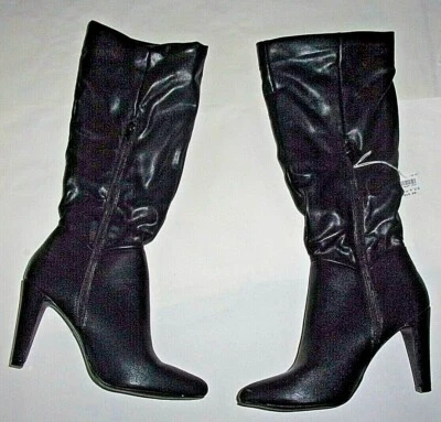 NUEVO CON ETIQUETAS Damas 9.5 Negro Moda Botas hasta la Rodilla Punta Christian Siriano Envío Gratis Foto 1 de 4