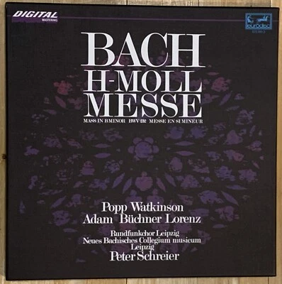 Bach Mass in B minor Messe h-Moll PETRER SCHREIER Eurodisc Eterna 3 LP Box NM - Image 1 of 4
