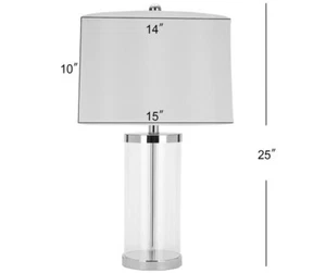 Safavieh 25-INCH H GLASS CYLINDER LAMP, Reduced Price 2172707260 LIT4013A-SET2 - Picture 1 of 5