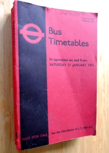 LONDON TRANSPORT CENTRAL BUS PERSONAL FAHRPLAN ROTES BUCH 31. JANUAR 1976 - Bild 1 von 2