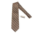 Tom Ford NWT Neck Tie in Browns/Tan/Black/White Check Plaid 100% Silk
