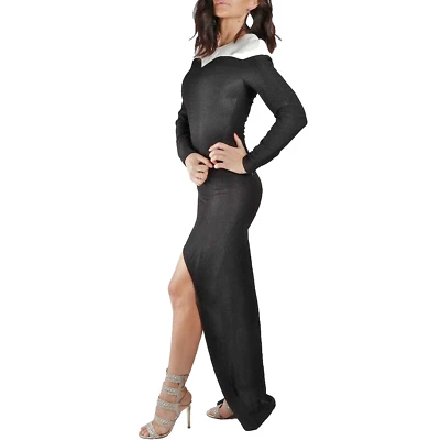 Vestido STELLA McCARTNEY preto estampa de cobra manga comprida alto baixo tamanho 38 - Imagem 1 de 4