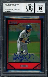 Ichiro Suzuki 2007 Bowman Chrome Card Mariners Auto Grade 10 Beckett 12491473 - Picture 1 of 2