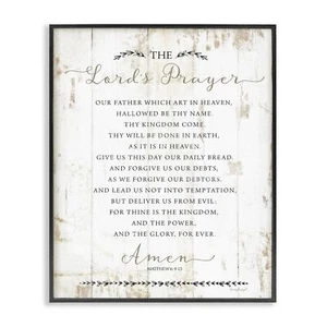 Stupell Industries The Lords Prayer Our Father Rustic Distressed White Wood L... - Picture 1 of 9