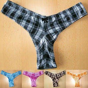 sexy Panty / Hipster mit hohem Po-Ausschnitt - kariert - - Picture 1 of 6