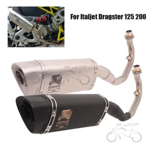 Tubo de cabezal frontal negro de escape de sistema completo para Italjet Dragster 200 125 2022 - Imagen 1 de 12