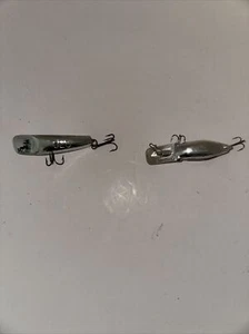 Vintage Flatfish And Mark 2 Hot Shot fishing lures, Silver - Picture 1 of 7