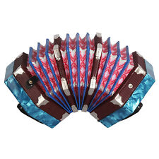 Hot Concertina Accordion 20-Button 40-Reed Anglo Style W/Free Bag Blue Gift Y5E8