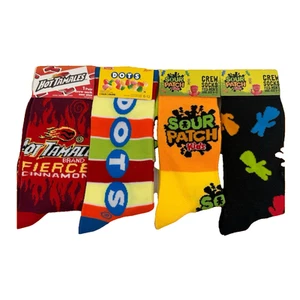 Hot Tamales Dots Sour Patch Kids 3 New Novelty Fun Socks Nostalgic Candy Food - Picture 1 of 2