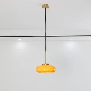 1Pcs Orange Glass Pendant Light Dining Room Ceiling Lamp Bedroom Kitchen Bar - Picture 1 of 7