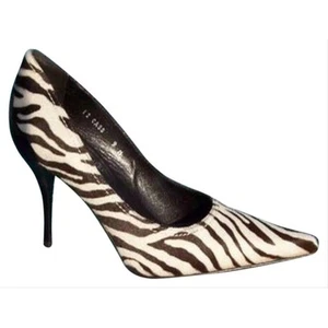 Donald Pliner Zebra Hair Calf Leather Shoe Pump New Black White NIB $450 - Picture 1 of 3