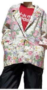 Vintage Blair Feminine Floral Flirty Blazer W M/L  Cottage Core One Button  USA - Picture 1 of 20