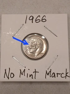1966 Roosevelt Dime No Mint Mark/ Error - Picture 1 of 3