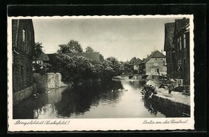 AK Dingelstädt /Eichsfeld, Partie an der Unstrut, mit Kindergruppe - Bild 1 von 2