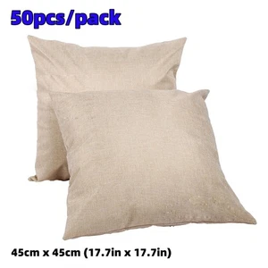 50/pack 17.7" x 17.7" Linen Sublimation Blank Pillow Case Cushion Cover - Picture 1 of 14