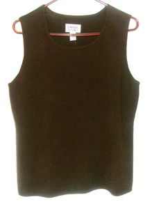 Chico's Design Lucie Knit Top Tank Sleeveless 3 Stretch Chocolate Women's 16 NWT - Picture 1 of 6