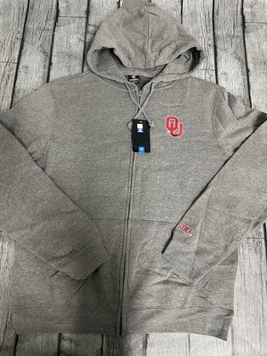 NWT Men’s Oklahoma Sooners Grey Jacket Full Zip Top Of The World XL Sweatshirt - Image 1 of 4