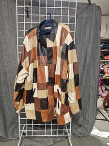 Claude Lamont Patchwork Leather Jacket Size 5XT RARE! - Picture 1 of 4