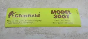 Vintage Marlin Firearms Box Decal, Label, Glenfield Model 30GT, 30/30 Rifle - Picture 1 of 3