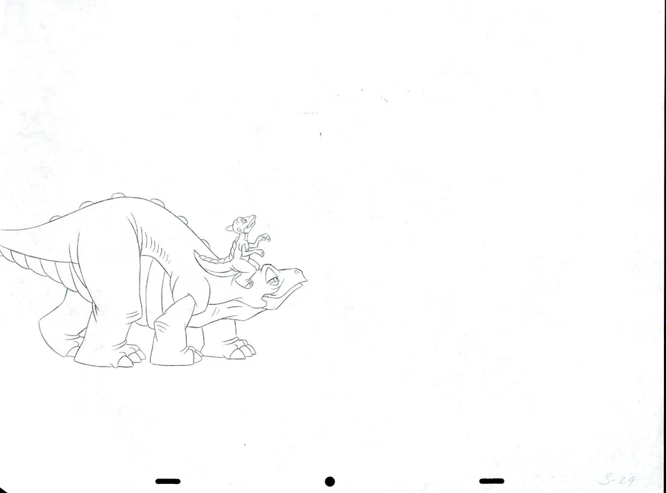 LAND BEFORE TIME DRAWING OF SPIKE AND DUCKY 111122-S29 BURGER KING COMMERCIAL - Image 1 of 1