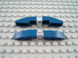 New LEGO Lot of 4 Dark Blue 3x1 Curved Slopes - Picture 1 of 1