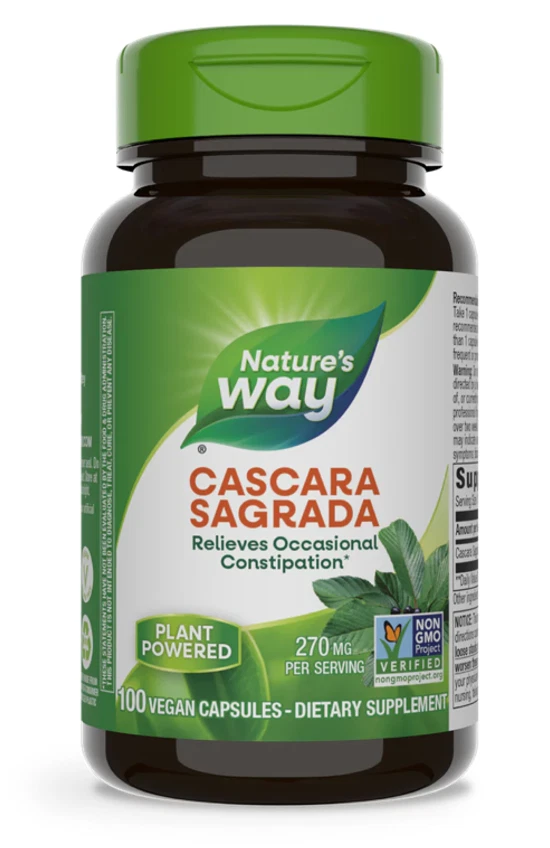 NATURE'S WAY CASCARA SAGRADA - 100 Vegan Capsules - Image 1 of 1