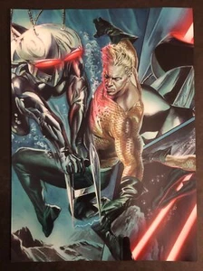 Aquaman Vs Black Manta - DC Comics Poster Print 9x12 Alex Ross - Picture 1 of 1